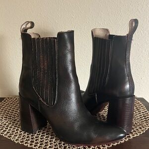 Freebird Black Leather Booties JANELLE size 10
